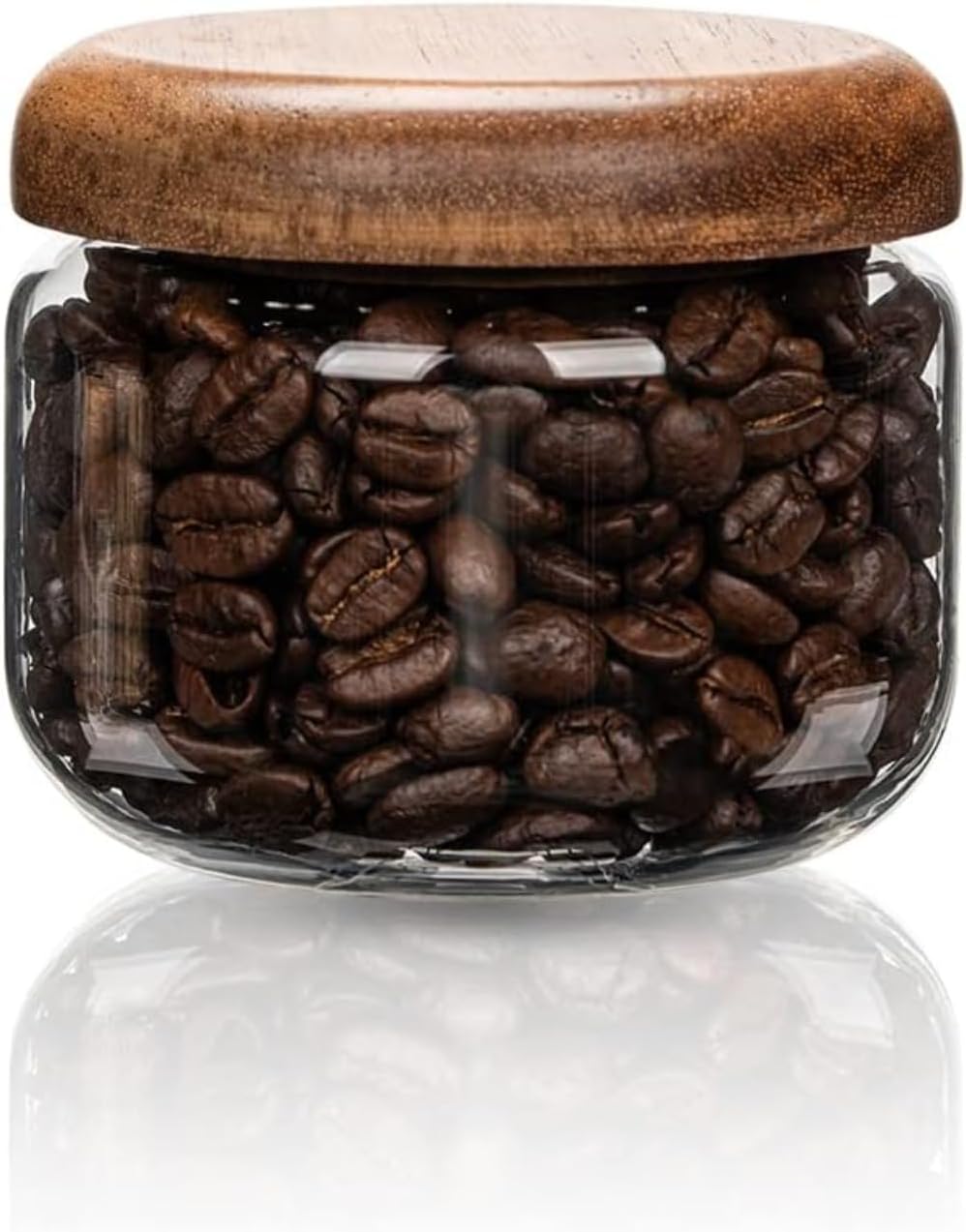 Coffee X - Szklane pojemniki na żywność z drewnem
