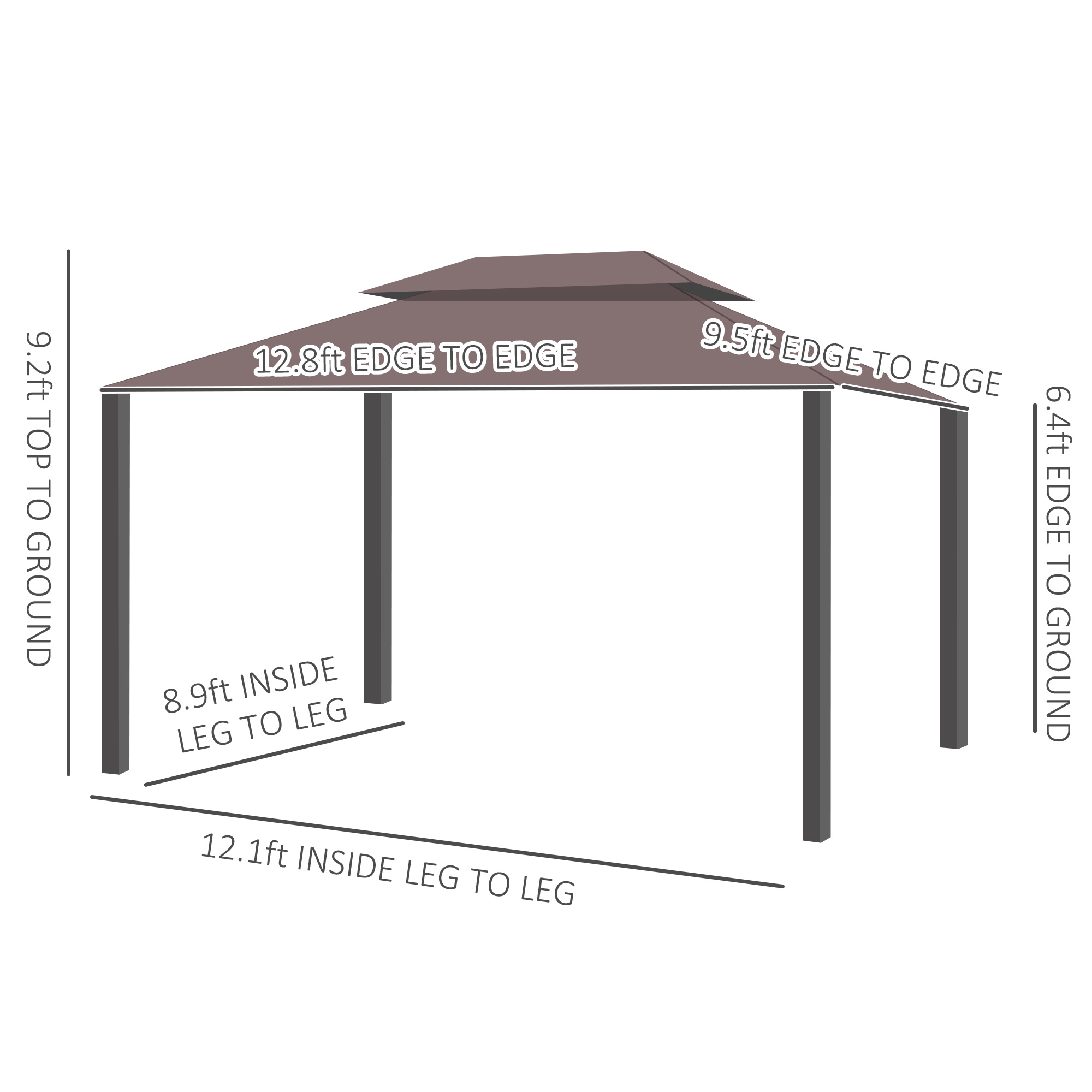Altana ogrodowa 10' x 13', alu – Coffee X recenzja i cena
