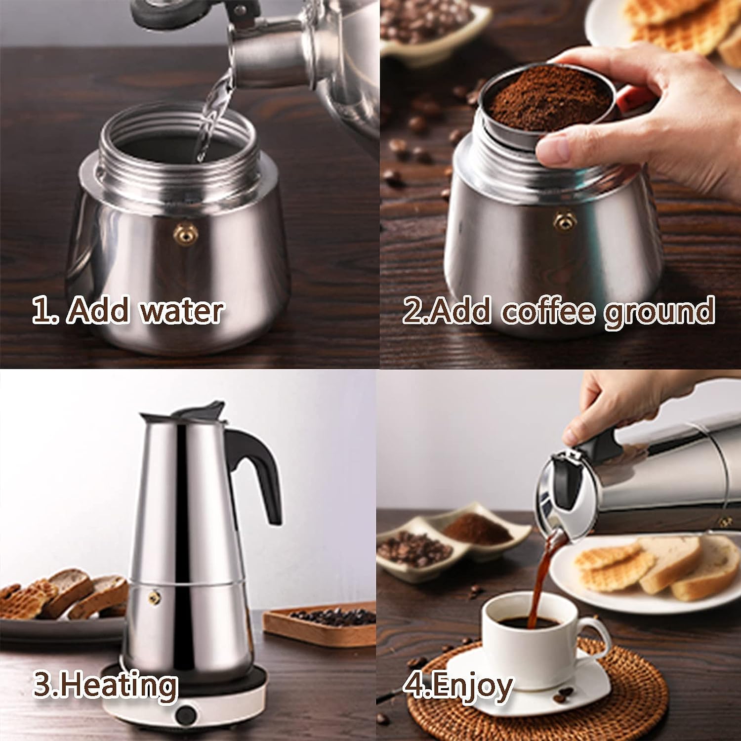 4/6/9 kubki Moka Pot Caffe Mac – Coffee Equipment Wholesale recenzja i cena